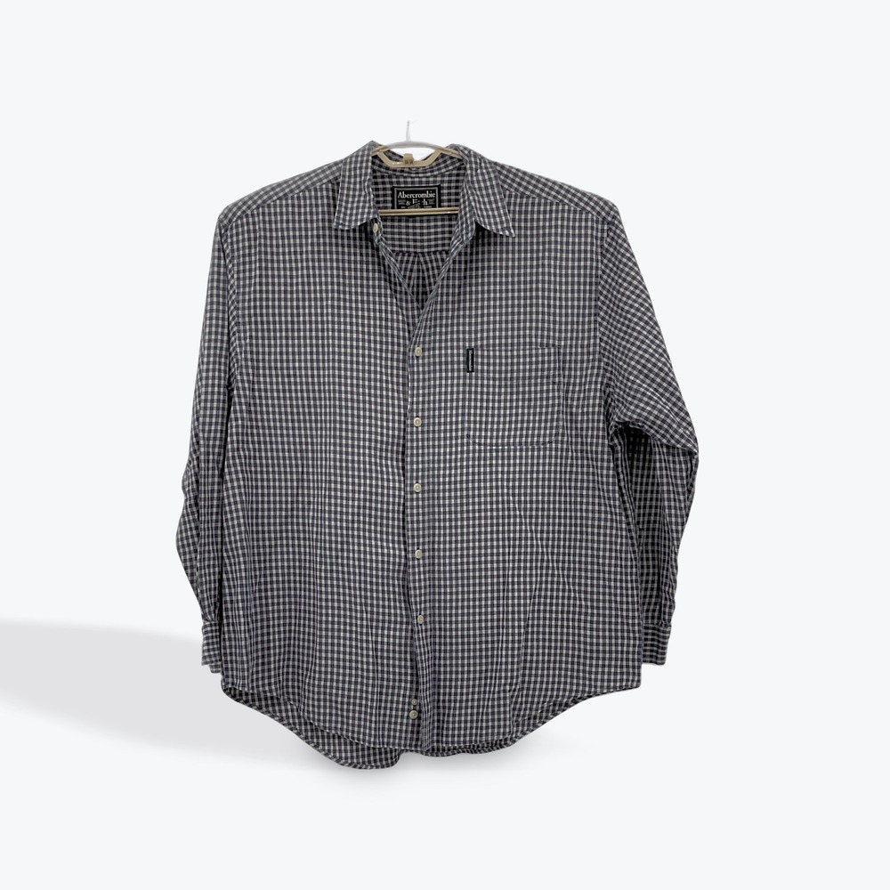 Abercrombie & Fitch Mens Plaid Check Button Down Long Sleeve Shirt